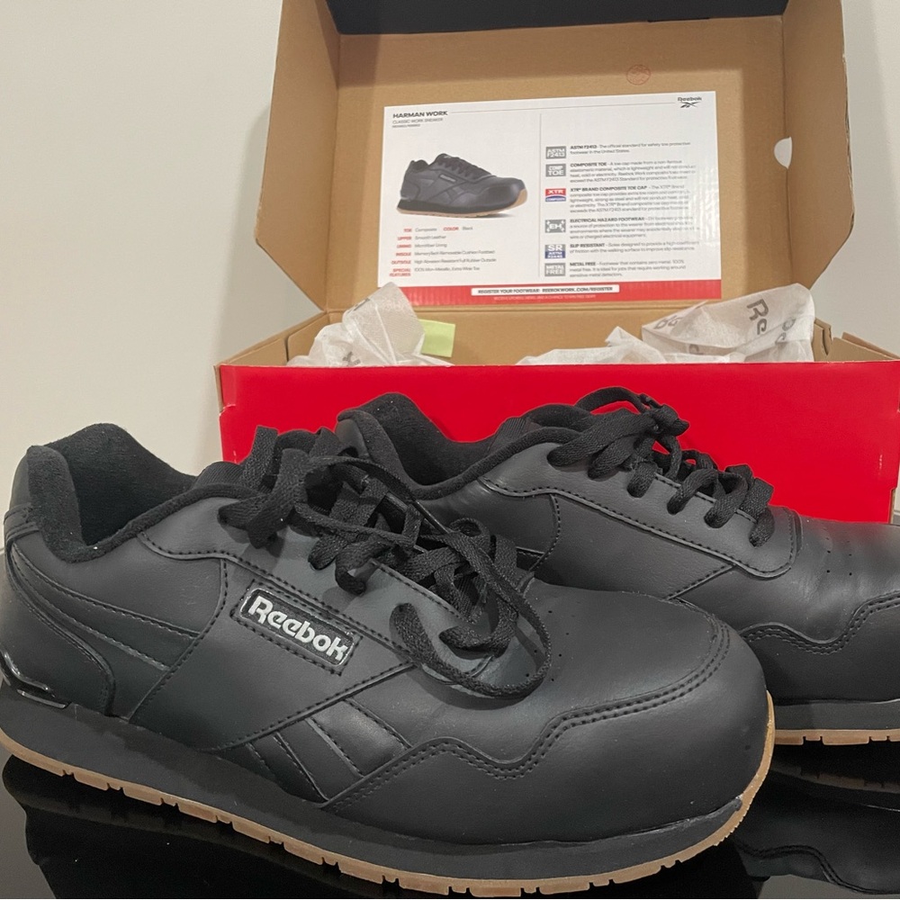 Reebok Work Women’s Harman Work Sneakers Composite Toe Black Size 11.5